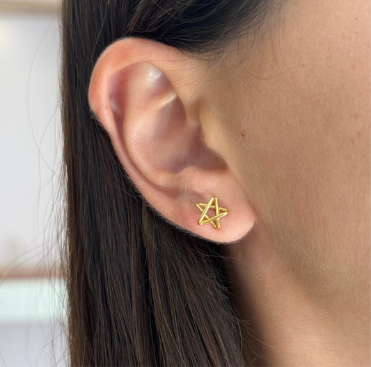 Open Star Studs Earrings
