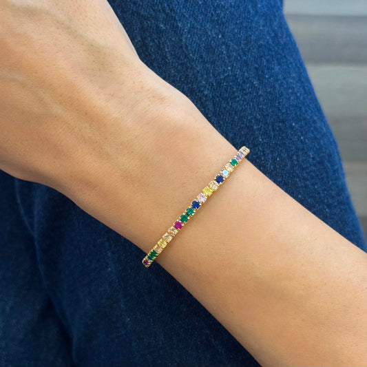 Multi Tennis Bangle Bracelet