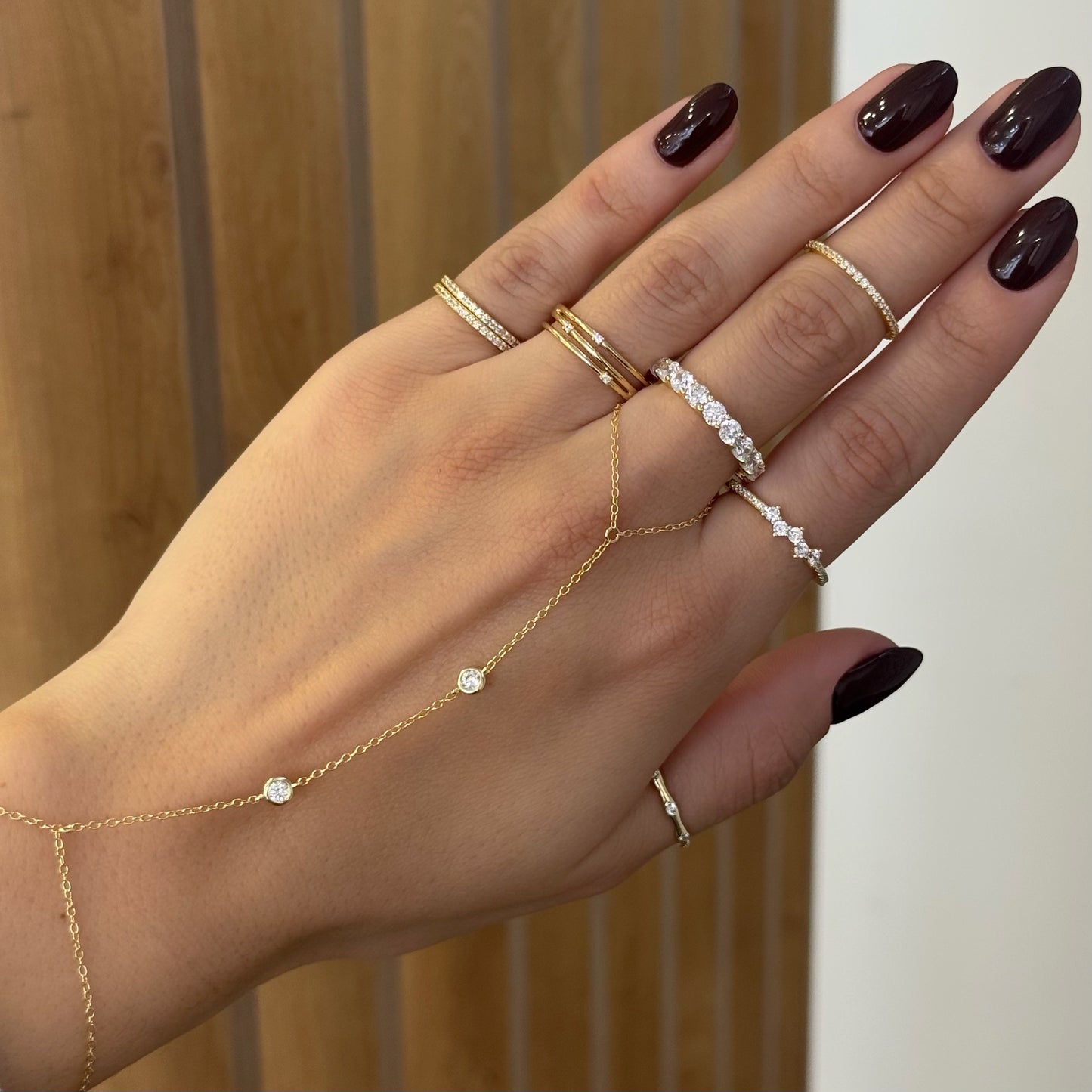 2 Spaced Out Zircons Ring Bracelet