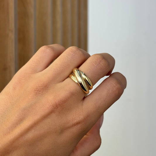 Triple Wide Wavy Ring