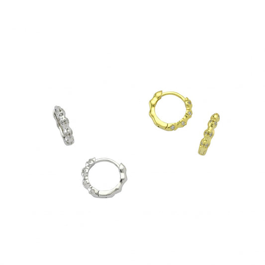 Tiny Crumpled Hoop Earrings