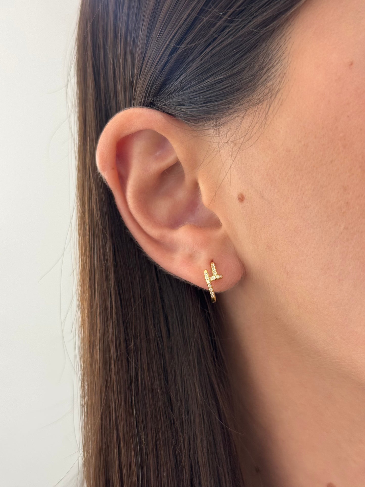 Crossbar Spark Hoops Earrings