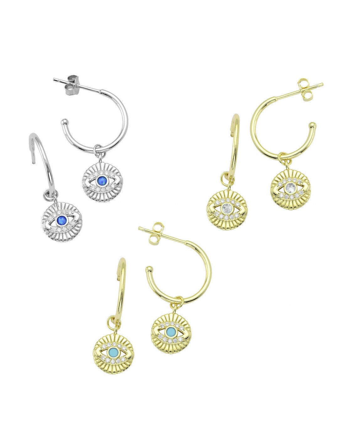 Evil Eye Hoops