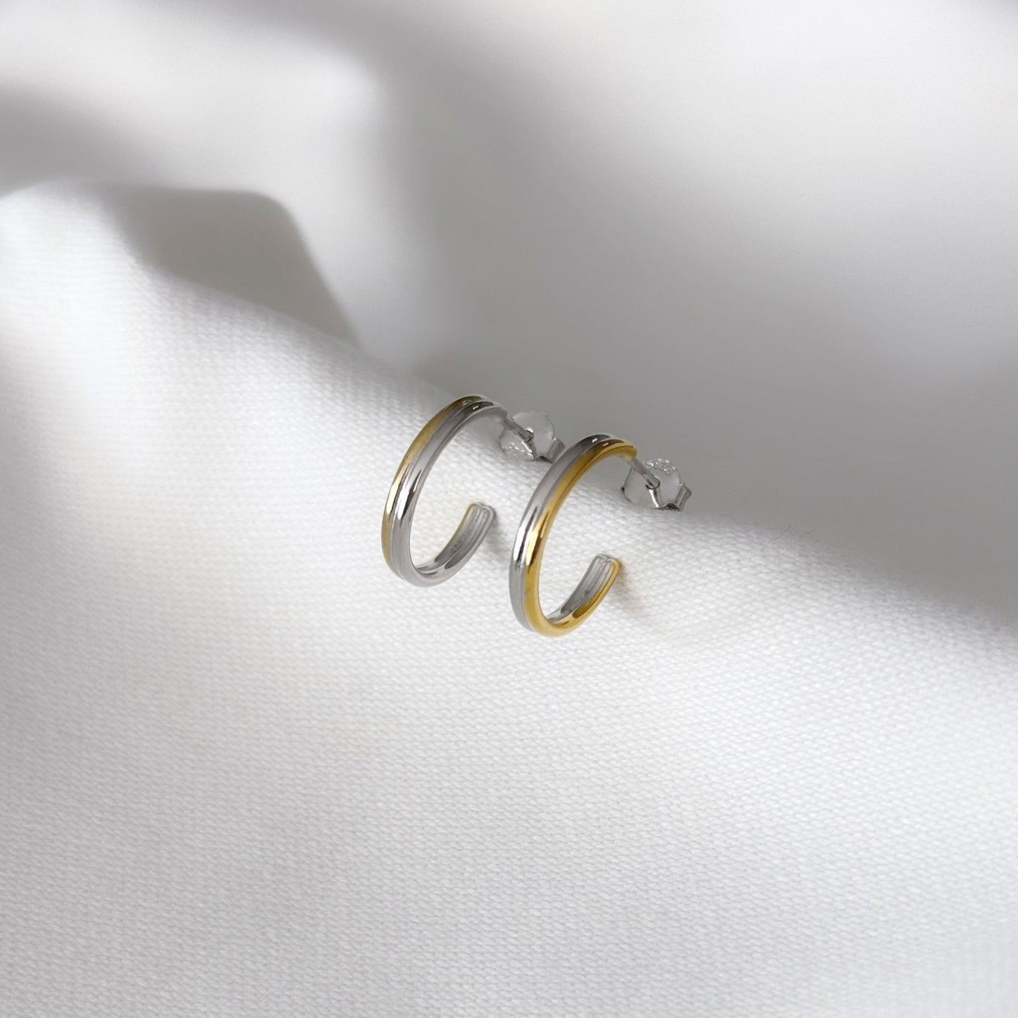 Two-Tone No.1 Hoop Earrings