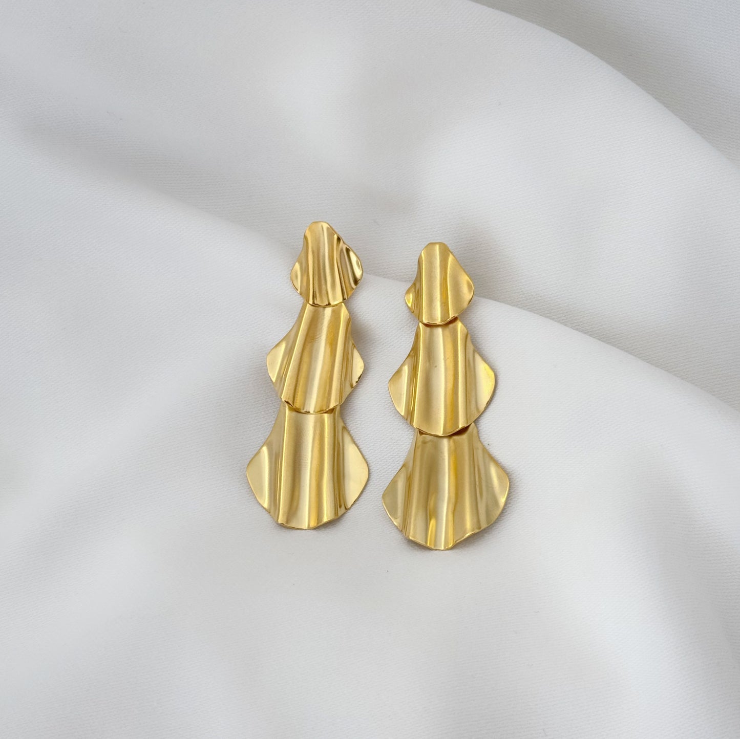 Triple Shell Statement Earrings