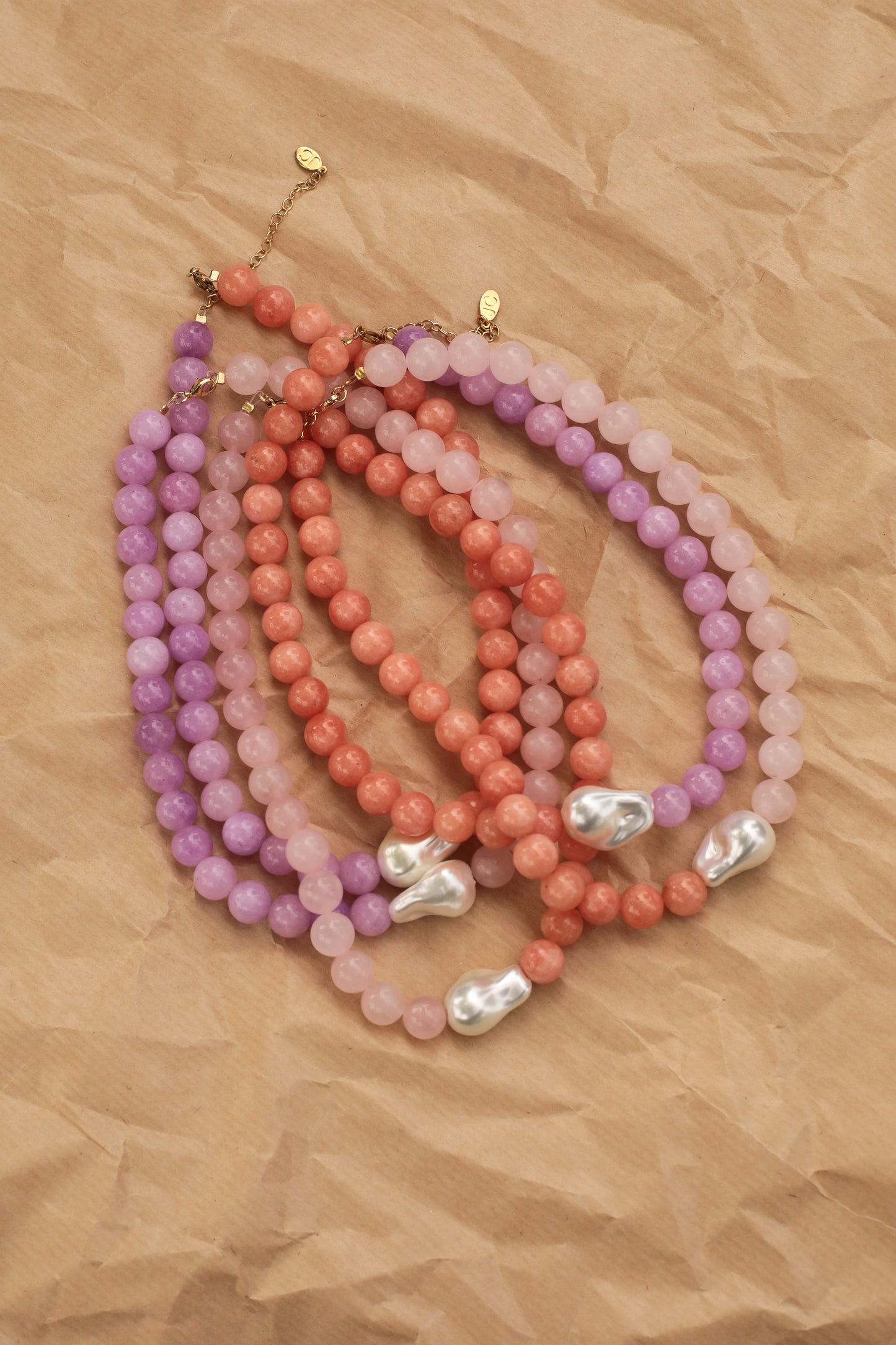 Dhalia Necklace / Purple - Orange