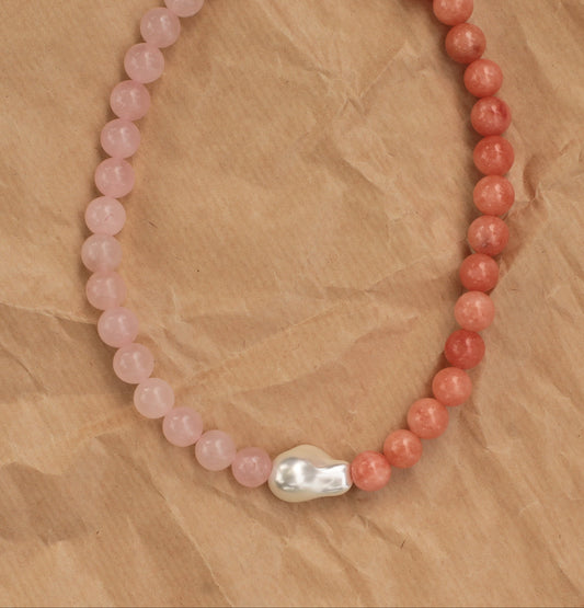 Dahlia Necklace / Orange - Pink