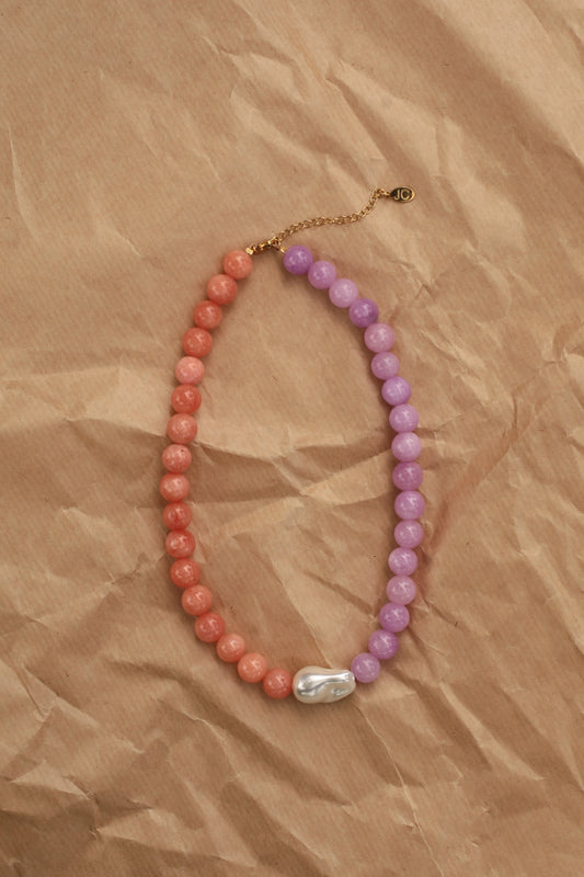 Dhalia Necklace / Purple - Orange
