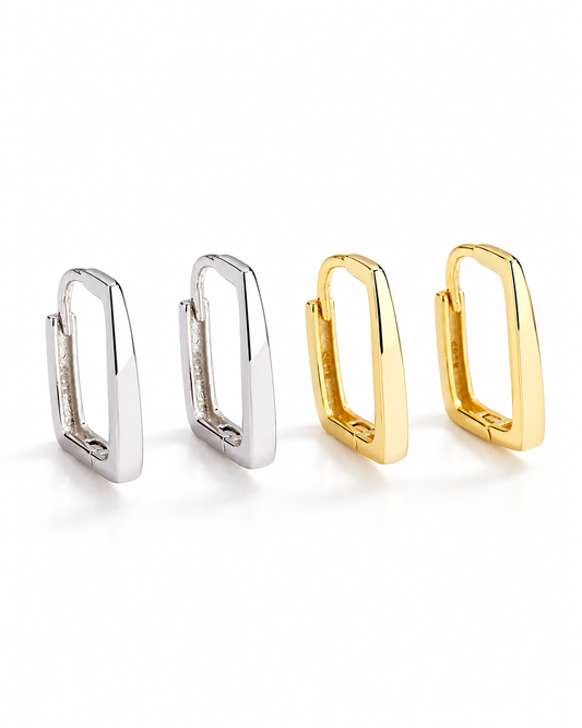 Tapered Rectangle Hoops Earrings