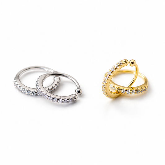 Tiny Half Zircons Ear Cuff