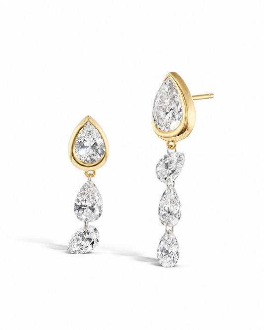 Pear Cascade Drop Earrings