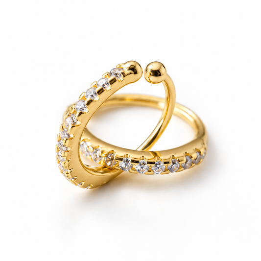 Tiny Half Zircons Ear Cuff