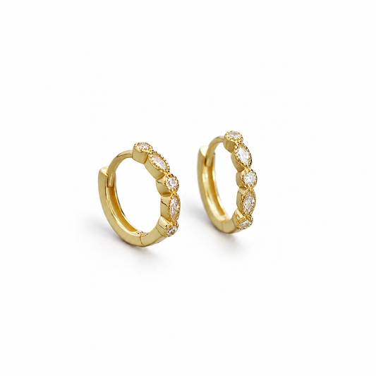 Scalloped Spark Hoops Earrings