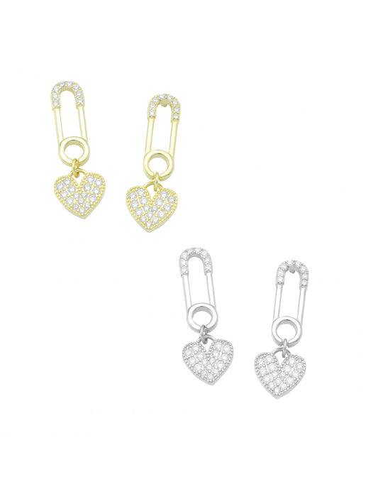 Heart Paperclip Studs Earrings