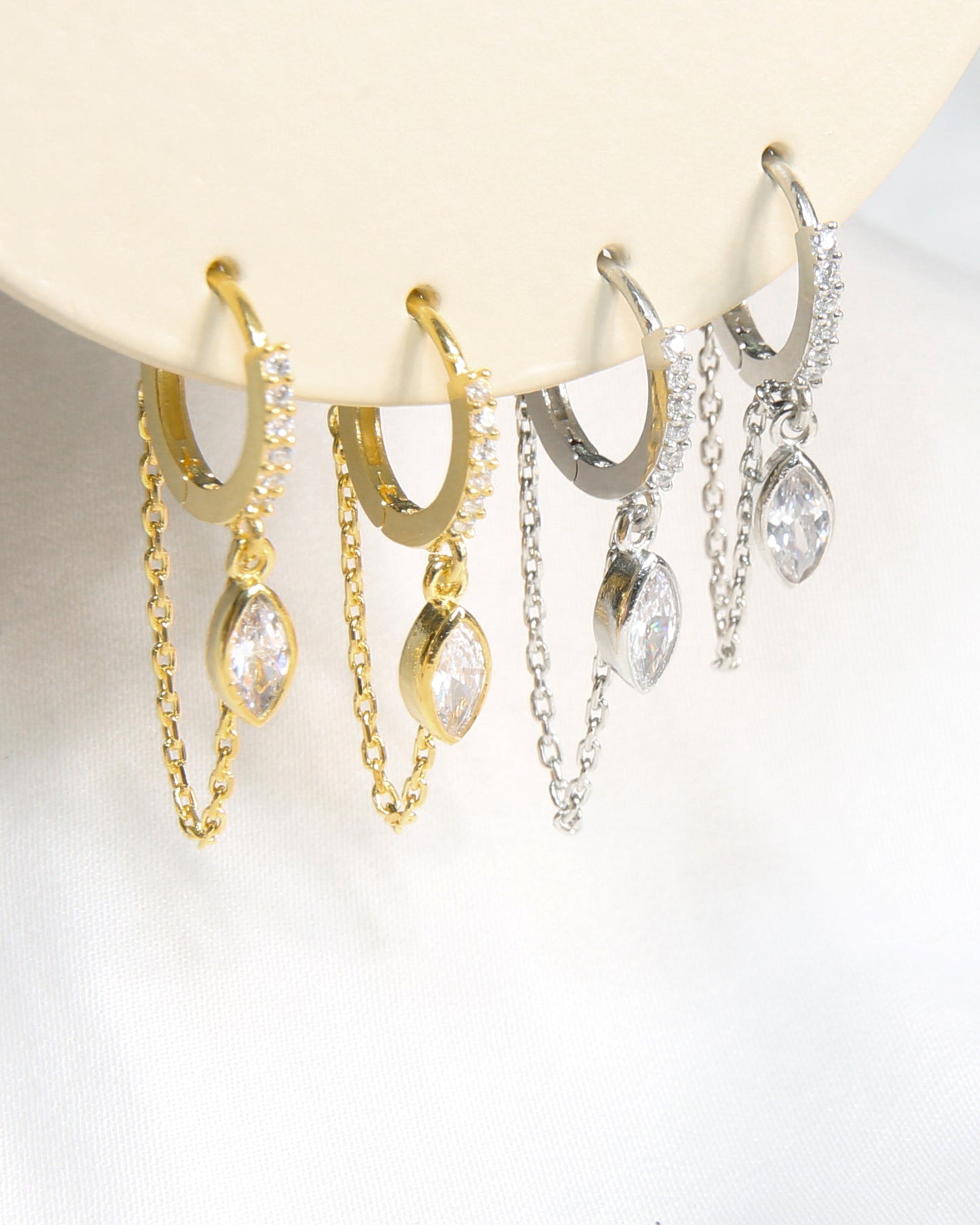 Marquise Chain Hoops