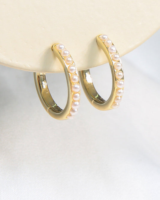 Tiny Pearl Hoops