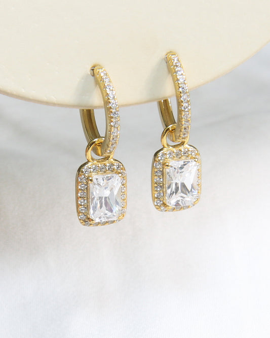 Radiant Zircon Hoops Earrings
