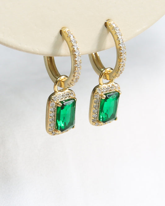 Radiant Zircon Hoops Earrings