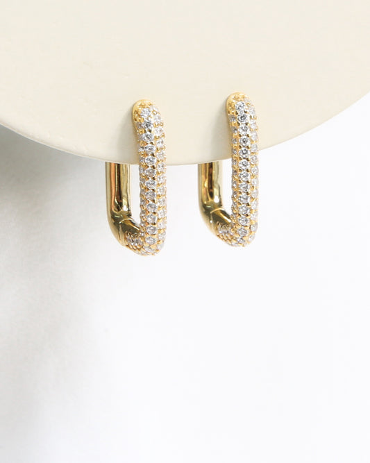 Bold Rectangular Zircons Hoops