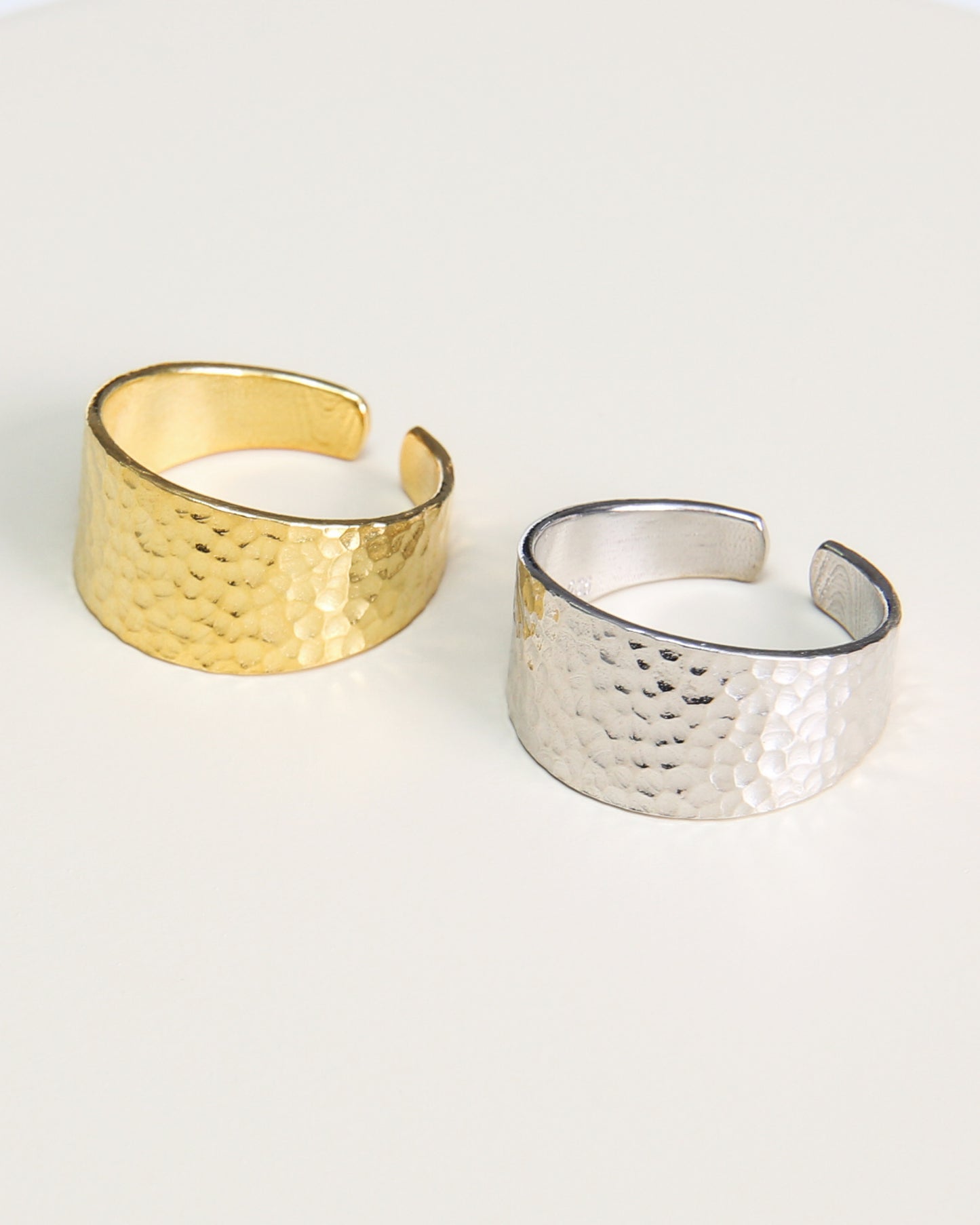 Hammered Chevalier Rings