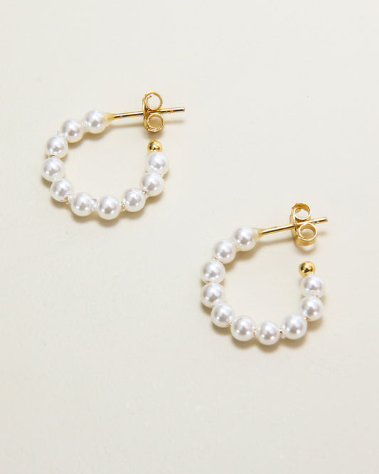Tiny Pearl Hoops