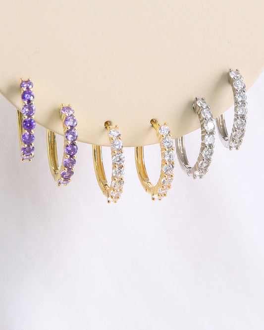 Bold Zircons Hoops