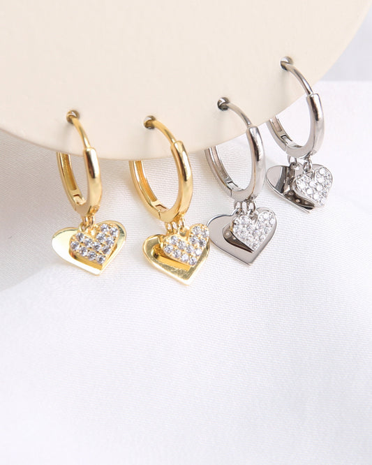 Double Heart Hoops