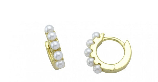 Bold Pearl Tiny Hoops